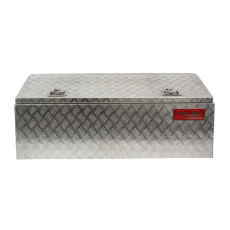  Tool Box Aluminium 1250 x 600 x 500 Checker Plate Gas Struts T-Lock Handle Low Profile