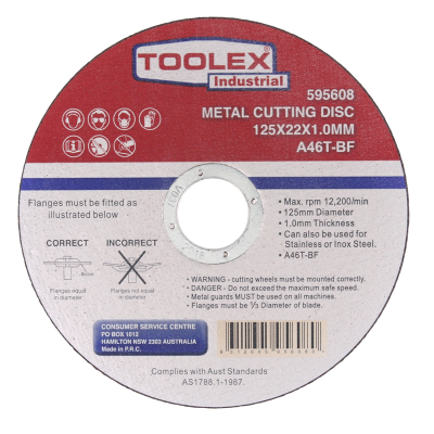 Cutting Disc 125 x 1 x 22mm Metal Ultra-Thin
