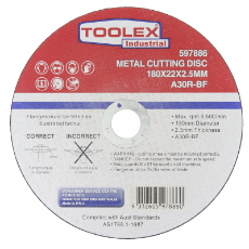  Cutting Disc 180 x 2.5 x 22mm Metal