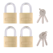 Padlock 50mm Wide Body 4 pack  Keyed Alike With Hardened Shackle 5/16