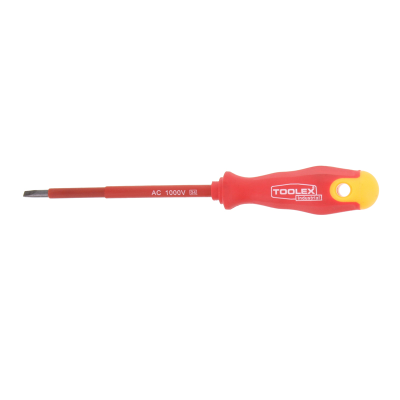 Screwdriver 100mm x 4mm Flat Blade Magentised Chrome Soft Grip Handle 1000V Insulated