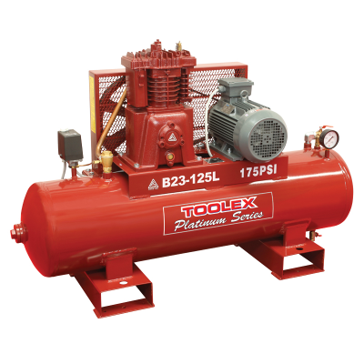 Air Compressor 4 Hp B23-125L 415V 125L Tank Fusheng Pump B1 2 Stage 175 Psi
