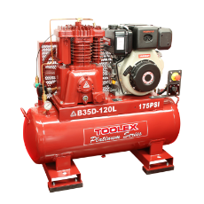  Air Compressor B35DES-120L 10 Hp Electrc Start Yanmar Diesel B-2 Fusheng Pump 120L Tank