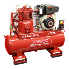  Air Compressor B24DES-100L 6.7 Hp Electrc Start Yanmar Diesel B-1 Fusheng Pump 100L Tank