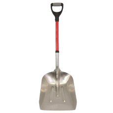  Shovel 1100mm x 380mm Wide Mouth Fibreglass Handle D-Grip Red Grain Scoop