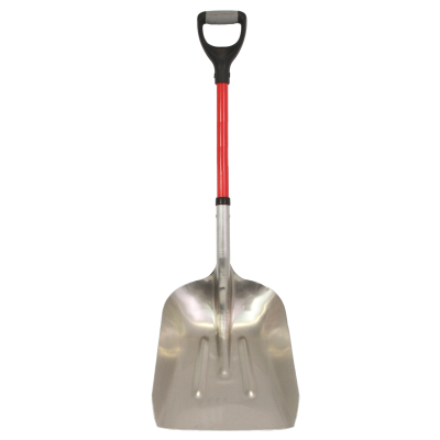 Shovel 1100mm x 380mm Wide Mouth Fibreglass Handle D-Grip Red Grain Scoop
