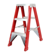 Ladder Step Double 0.9m 150kg Fibreglass Industrial Red 3ft Double Sided As/Nzs1892.3:1996