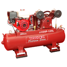  Air Compressor V25PES-125L 9Hp Petrol Honda Fusheng Pump VA80 125L Tank Electric Start 145Ps