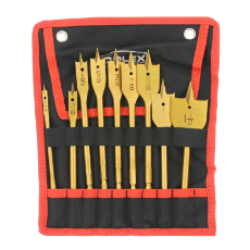  Flat Spade Bit Set 9 Piece Imperial 1/4