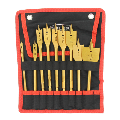 Flat Spade Bit Set 9 Piece Imperial 1/4