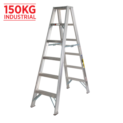 Ladder Step Double 1.8m 150kg Aluminium Promotional 6ft Double Sided As/Nzs1892.1:1996