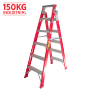 Ladder Dual Purpose 1.8m 3.3m 150kg Fibreglass Industrial Red 6ft 10ft-10in As/Nzs1892.3
