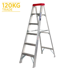  Ladder Step Single 1.8m 120kg Aluminium Trade 6ft Single Sided As/Nzs1892.1:1996