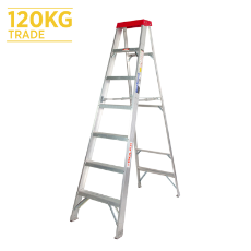  Ladder Step Single 2.1m 120kg Aluminium Trade 7ft Single Sided As/Nzs1892.1:1996