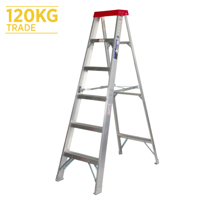 Ladder Step Single 1.8m 120kg Aluminium Trade 6ft Single Sided As/Nzs1892.1:1996
