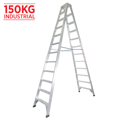 Ladder Step Double 3.6m 150kg Aluminium Industrial 12ft Double Sided As/Nzs1892.1:1996