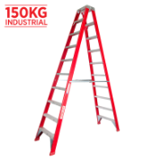 Ladder Step Double 3.0m 150kg Fibreglass Industrial Red 10ft Double Sided As/Nzs1892.3:1996