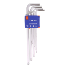  Hex Key & Ball 9pc Set 1.5mm -10mm Metric Extra Long Chrome