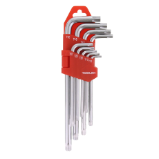  Torx Key 9 Piece Set: T10-T50 Chrome Extra Long