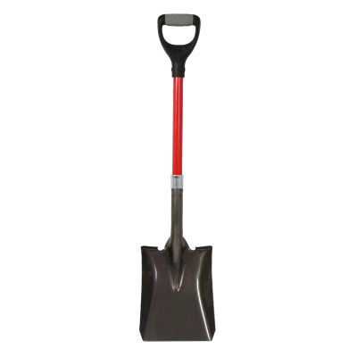 Shovel 1250mm x 270mm Square Mouth Fibreglass Handle D-Grip 2mm Tampered Hat 'Tough Trade'