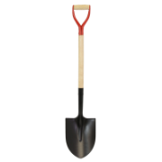 Shovel 1100mm x 220mm Round Mouth Wood & Metal Handle D- Handle
