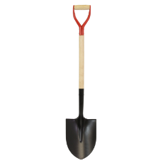  Shovel 1100mm x 220mm Round Mouth Wood & Metal Handle D- Handle