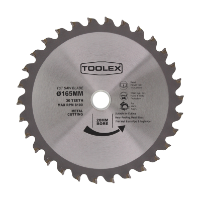 Circular Saw Blade 165MM 30TH 165MM 30TH Metal Cutting With 20MM Bore