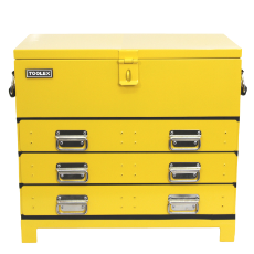  Truck Box Steel 705 x 405 x 635 Yellow Heavy Duty 3 Drawer 4 Tray