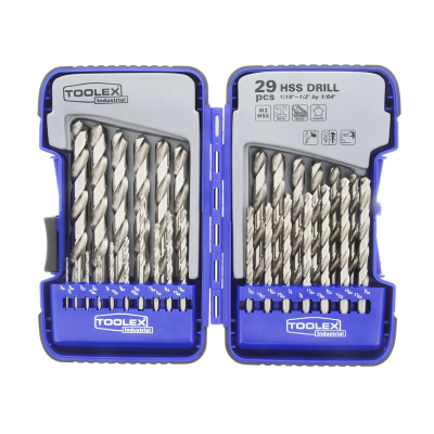 HSS 29Piece M2 Fully Ground Imperial Twist Drill Set 1/16