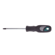 Screwdriver 100mm x No.2 Phillips Chrome Round Thru Tang Rubber Grip
