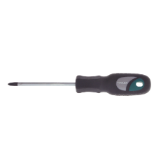  Screwdriver 100mm x No.2 Phillips Chrome Round Thru Tang Rubber Grip