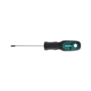 Screwdriver 75mm x No.0 Phillips Chrome Round Thru Tang Rubber Grip