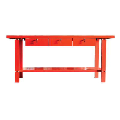 Steel Work  Bench 3 Lockable Drawers Heavy Indust 2.0mm Thickness 2000W x 640D x 870H