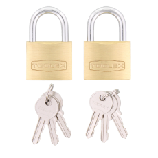  Padlock 40mm x 6.2mm twin pack Brass Hardened Shackle with Rust Proof Locking Mechanism