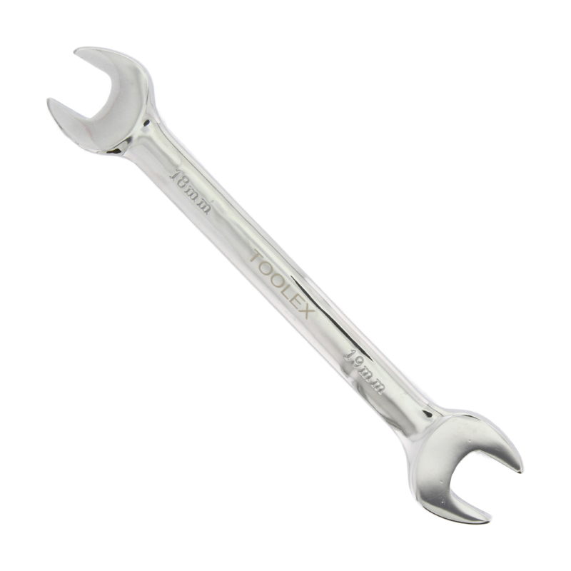 Toolex Spanner Open End 18mmx19mm Double Metric Chrome