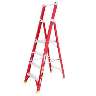 Ladder Platform Ht 1.2m 150kg Fibreglass 4 Steps 2.1m AS/NZS Standard Platform 430x350mm