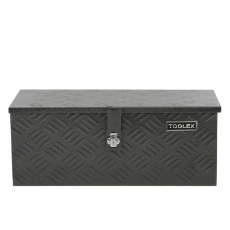  Tool Box Steel 555 x 250 x 220 Black Checker Plate 1mm Thick Heavy Duty Trade Series