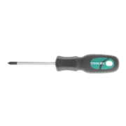 Screwdriver 75mm x No.1 Phillips Chrome Round Thru Tang Rubber Grip