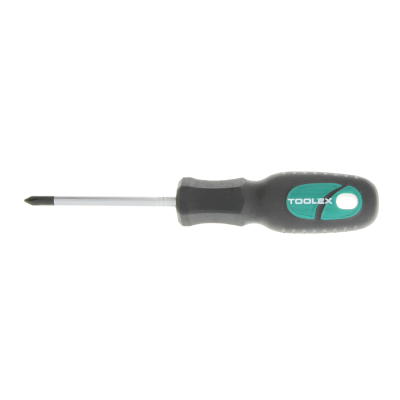 Screwdriver 75mm x No.1 Phillips Chrome Round Thru Tang Rubber Grip