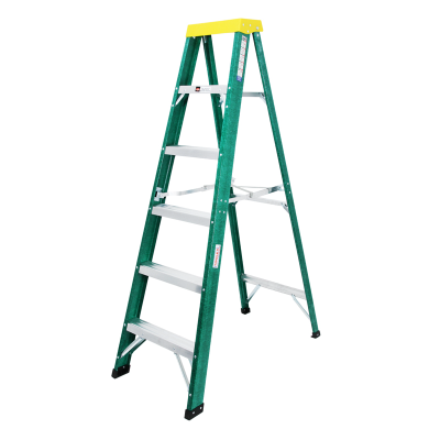 Ladder Step Single 1.8m 100kg Fibreglass Domestic Green 6 ft Single Sided As/Nzs1892.3