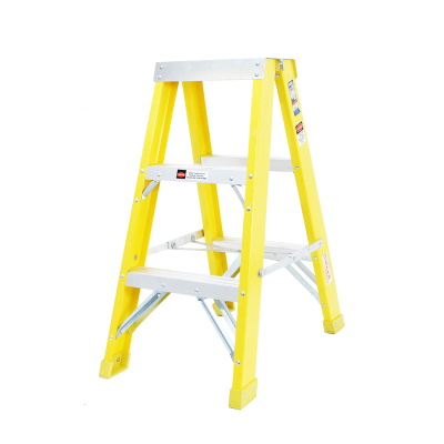 Ladder Step Double 0.9m 120kg Fibreglass Trade Yellow 3ft Double Sided As/Nzs1892.3:1996