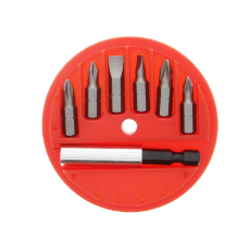  S/Drv Bit Set 7Pc-Plast Case Includes Magnetic Holder Carded