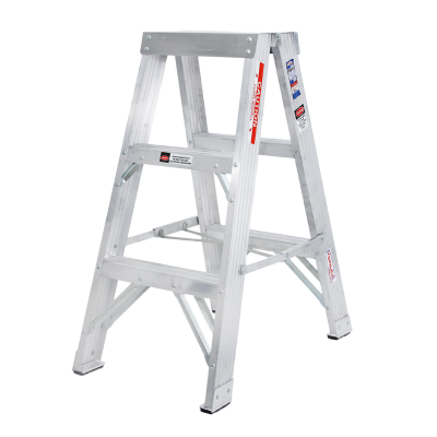 Ladder Step Double 0.9m 120kg Aluminium Trade 3ft Double Sided As/Nzs1892.1:1996