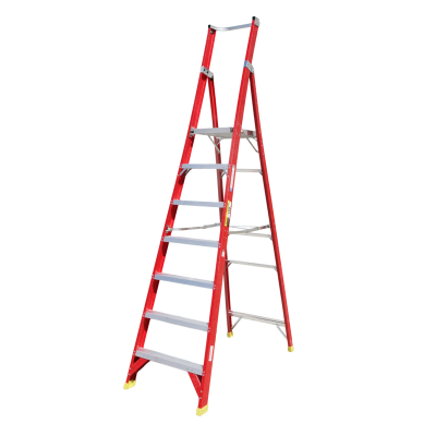 Ladder Platform Ht 2.1m 150kg Fibreglass 7 Steps 3.0m AS/NZS Standard Platform 430x350mm