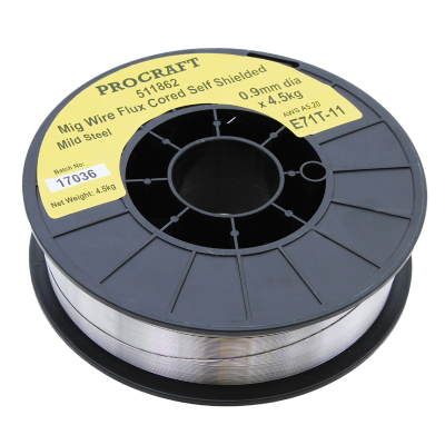 Wire Mig E71T-11 0.9MM 4.5 Kg Flux Cored Self Shielded Multiple Pass Gasless