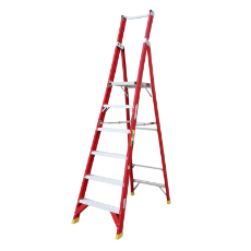  Ladder Platform Ht 1.8m 150kg Fibreglass 6 Steps 2.7m AS/NZS Standard Platform 430x350mm