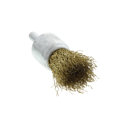  End brush brass coated crimped 22x45x25, shank 1/4