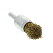 End brush brass coated crimped pointed model 19x45x25, shank 1/4