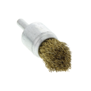 End brush brass coated crimped pointed model 19x45x25, shank 1/4