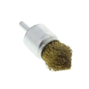 End brush brass coated crimped pointed model 30x50x25  shank 1/4
